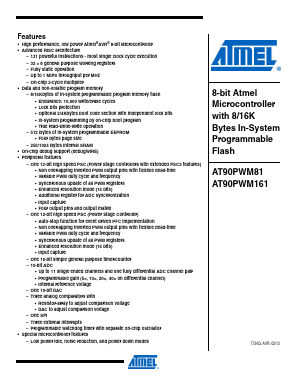 AT90PWM161 Datasheet PDF Atmel Corporation
