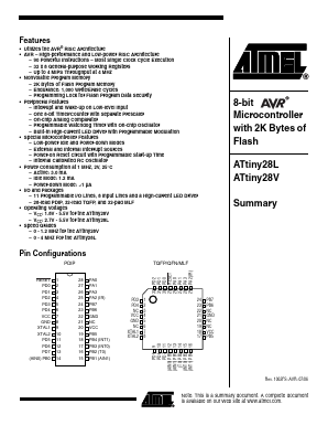 ATTINY28V-1PC Datasheet PDF Atmel Corporation