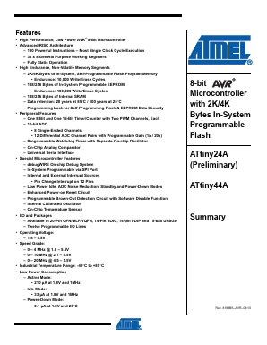 ATTINY24A_10 Datasheet PDF Atmel Corporation