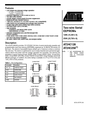 AT24C128U2-10UU-1.8_06 Datasheet PDF Atmel Corporation
