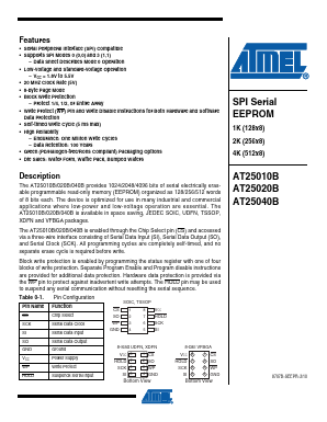 AT25020B Datasheet PDF Atmel Corporation