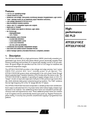 ATF22LV10CQZ-30PC_05 Datasheet PDF Atmel Corporation