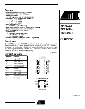 AT25P1024C1-10CC Datasheet PDF Atmel Corporation