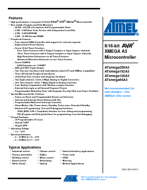 ATXMEGA64A3 Datasheet PDF Atmel Corporation
