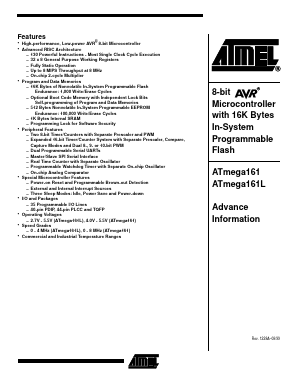 ATMEGA161-4JI Datasheet PDF Atmel Corporation