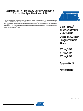 ATTINY84V-15MT Datasheet PDF Atmel Corporation