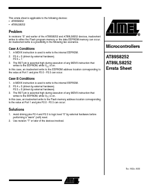 AT89S8252_ Datasheet PDF Atmel Corporation