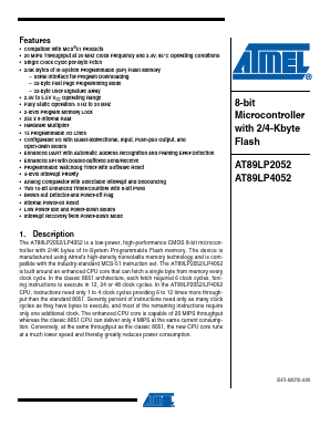 AT89LP2052 Datasheet PDF Atmel Corporation