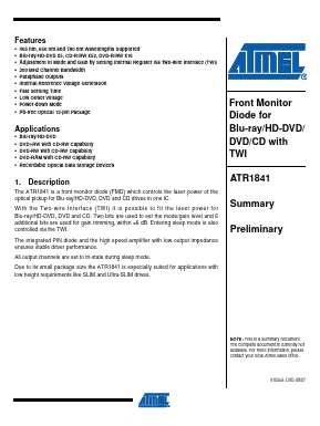 ATR1841 Datasheet PDF Atmel Corporation
