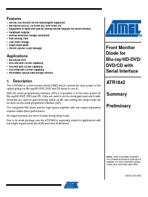 ATR1842 Datasheet PDF Atmel Corporation