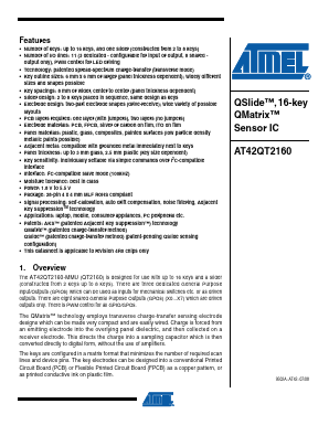 AT42QT2160 Datasheet PDF Atmel Corporation