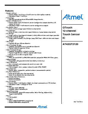 AT42QT2120-MMHR Datasheet PDF Atmel Corporation