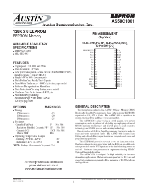 AS58C1001SF-15/XT Datasheet PDF Austin Semiconductor