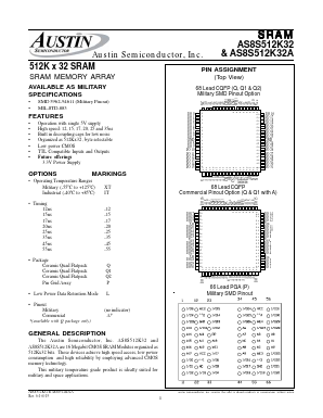 AS8S512K32Q1-20 Datasheet PDF Austin Semiconductor