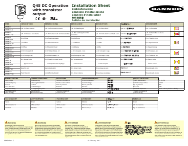 Q45-BB6-DL Datasheet PDF Banner Engineering Corp.