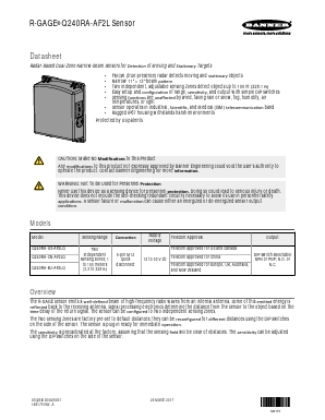 Q240RA-AF2L Datasheet PDF Banner Engineering Corp.