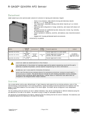 Q240RA-AF2 Datasheet PDF Banner Engineering Corp.