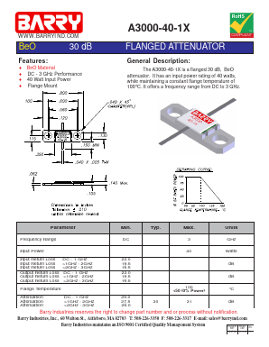 A3000-40-1X Datasheet PDF Vishay Barry