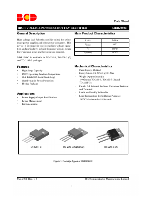 MBR2060C Datasheet PDF BCD Semiconductor