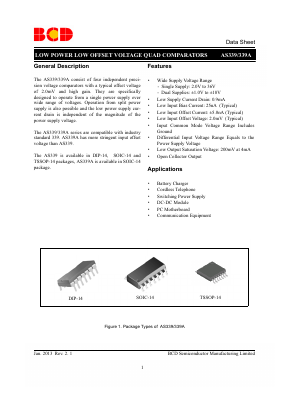 AS339AMTR-E1 Datasheet PDF BCD Semiconductor