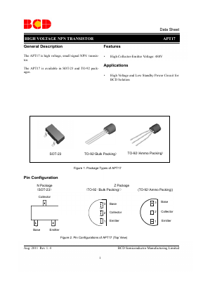 APT17ZTR-G1 Datasheet PDF BCD Semiconductor