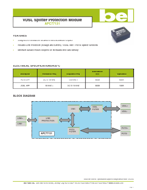 APC77131 Datasheet PDF Bel Fuse Inc.