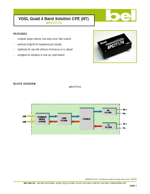 APC77174 Datasheet PDF Bel Fuse Inc.