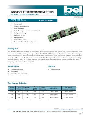 VRPC-10B Datasheet PDF Bel Fuse Inc.
