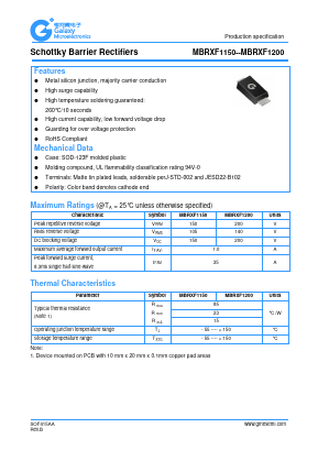 MBRXF1200 Datasheet PDF Galaxy Semi-Conductor