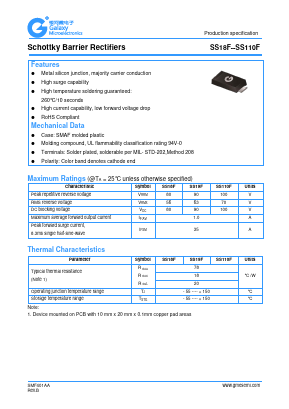 SS110F Datasheet PDF Galaxy Semi-Conductor