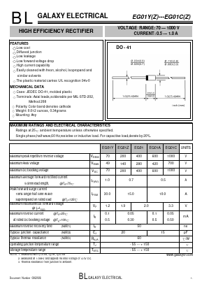 EG01CZ Datasheet PDF Galaxy Semi-Conductor