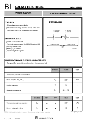 HZ22 Datasheet PDF Galaxy Semi-Conductor