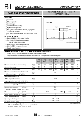 PR1506 Datasheet PDF Galaxy Semi-Conductor