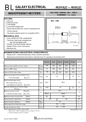 RU3 Datasheet PDF Galaxy Semi-Conductor