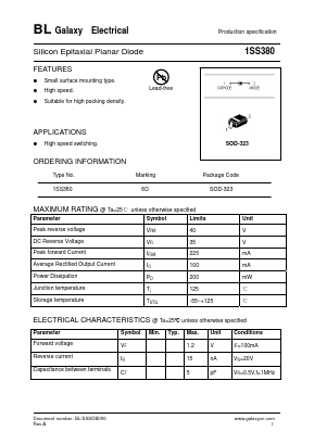 1SS380 Datasheet PDF Galaxy Semi-Conductor