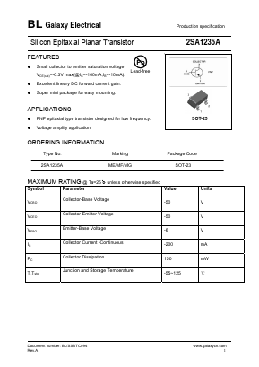 2SA1235A Datasheet PDF Galaxy Semi-Conductor