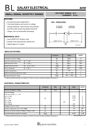 BAT85 Datasheet PDF Galaxy Semi-Conductor