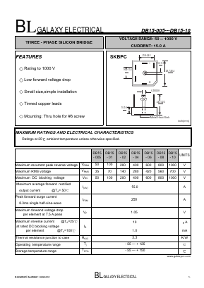 DB15-005 Datasheet PDF Galaxy Semi-Conductor