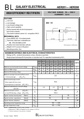 HER201 Datasheet PDF Galaxy Semi-Conductor