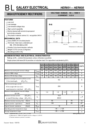 HER603 Datasheet PDF Galaxy Semi-Conductor