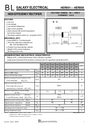 HER605 Datasheet PDF Galaxy Semi-Conductor