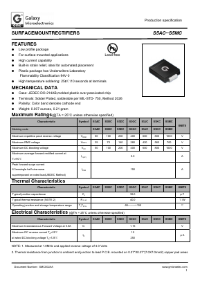 S5JC Datasheet PDF Galaxy Semi-Conductor