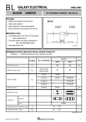 VR61 Datasheet PDF Galaxy Semi-Conductor