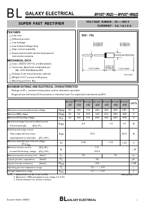 BYV27-100 Datasheet PDF Galaxy Semi-Conductor