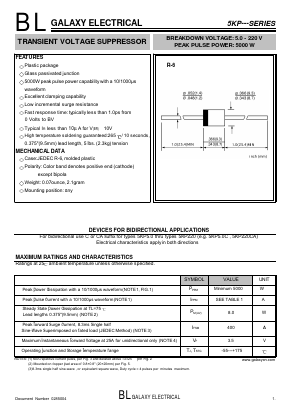 5KP10A Datasheet PDF Galaxy Semi-Conductor