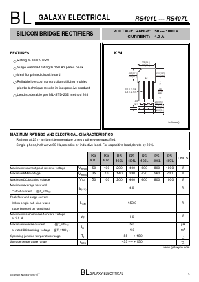 RS404L Datasheet PDF Galaxy Semi-Conductor
