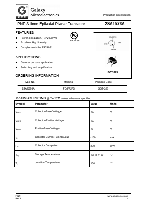 2SA1576A Datasheet PDF Galaxy Semi-Conductor