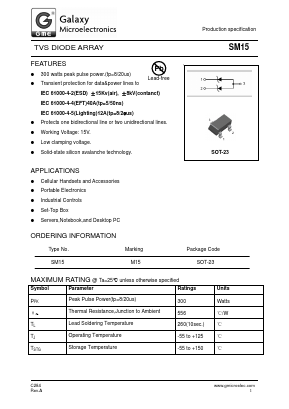 SM15 Datasheet PDF Galaxy Semi-Conductor