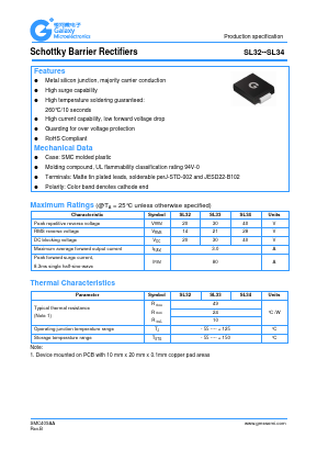 SL32 Datasheet PDF Galaxy Semi-Conductor