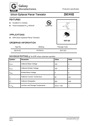 2SC4102 Datasheet PDF Galaxy Semi-Conductor